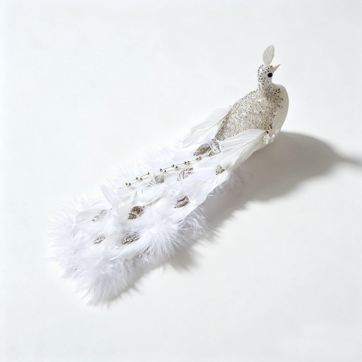 Holiday Feather Decoration Delicate Feathers & Sparkling Accents