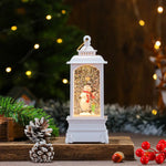 Holiday Lantern Illuminated Snowfall Santa Scene