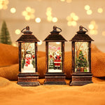 Holiday Lantern Snowman Glitter Battery-Operated LED