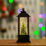 Holiday Lantern Snowman Glitter Battery-Operated LED