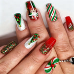 Holiday Nail Art Set Festive Glitter Chip-Resistant Gloss