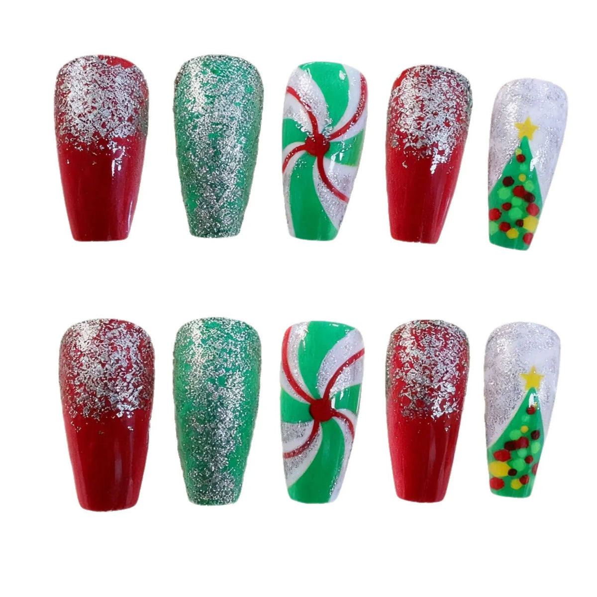 Holiday Nail Art Set Festive Glitter Chip-Resistant Gloss