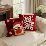 Holiday Pillow Cover Velvet-Like Plush Removable & Machine-Washable