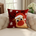 Holiday Pillow Cover Velvet-Like Plush Removable & Machine-Washable