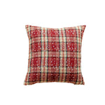 Holiday Pillow Embroidered Snowflake Plaid Plush Insert Included