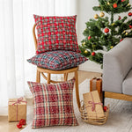 Holiday Pillow Embroidered Snowflake Plaid Plush Insert Included