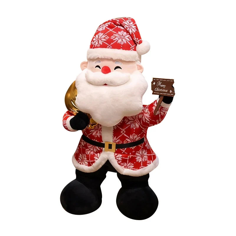 Holiday Plush Figure Embroidered Face Weighted Base