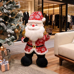 Holiday Plush Figure Embroidered Face Weighted Base