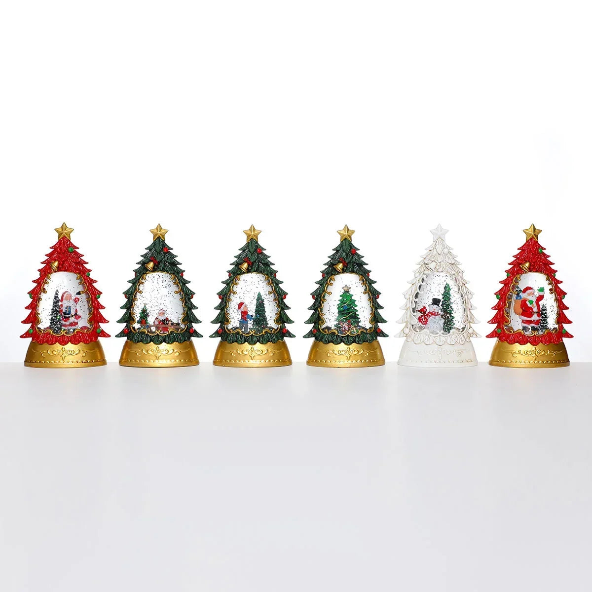 Holiday Snow Globe LED Battery-Free Tree Scene