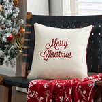 Holiday Throw Pillow Plaid Snowflake Applique Removable Cover