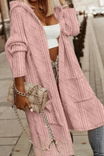 Hooded Cardigan Open-Front Draped Lightweight Warmth