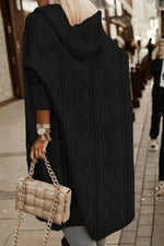 Hooded Cardigan Open-Front Draped Lightweight Warmth