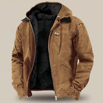 Hooded Jacket Durable Canvas Fleece Lined