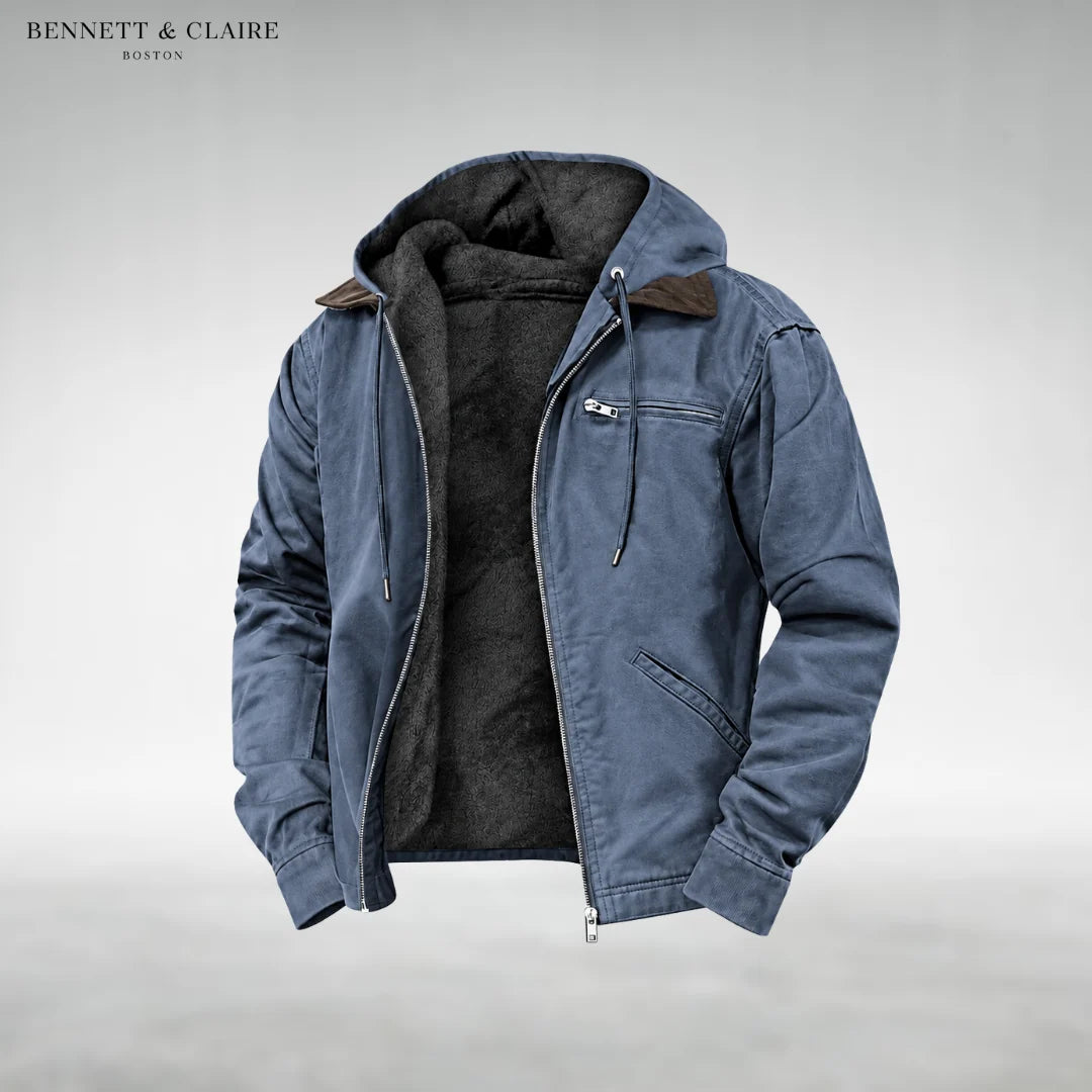 Hooded Jacket Waterproof Warm Lining Multiple Pockets