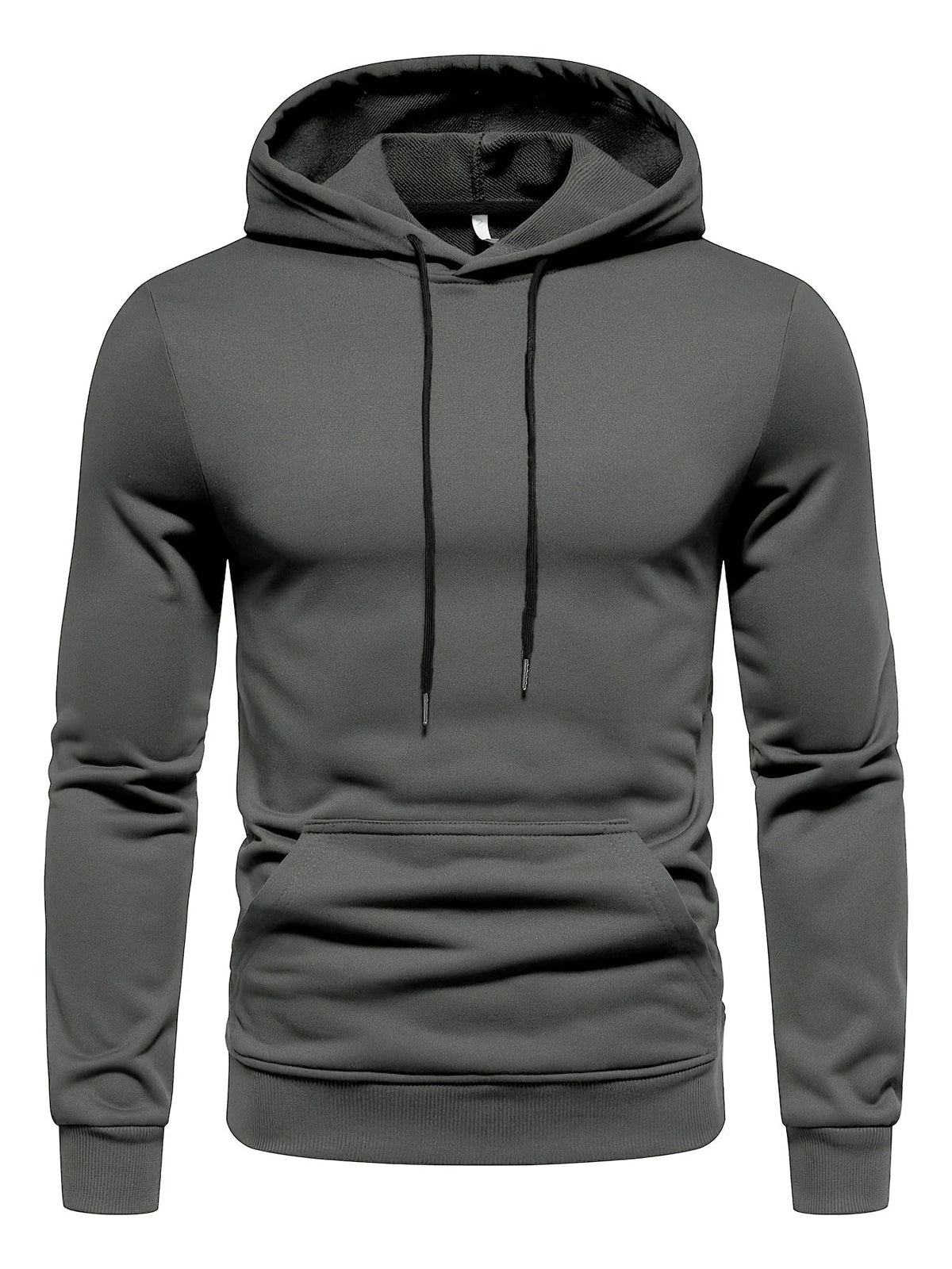 Hoodie Adjustable Drawstring Hood Slight-Stretch Polyester Knit Regular Fit