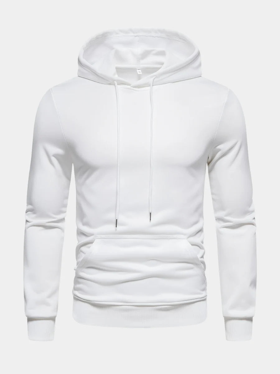 Hoodie Adjustable Drawstring Hood Slight-Stretch Polyester Knit Regular Fit