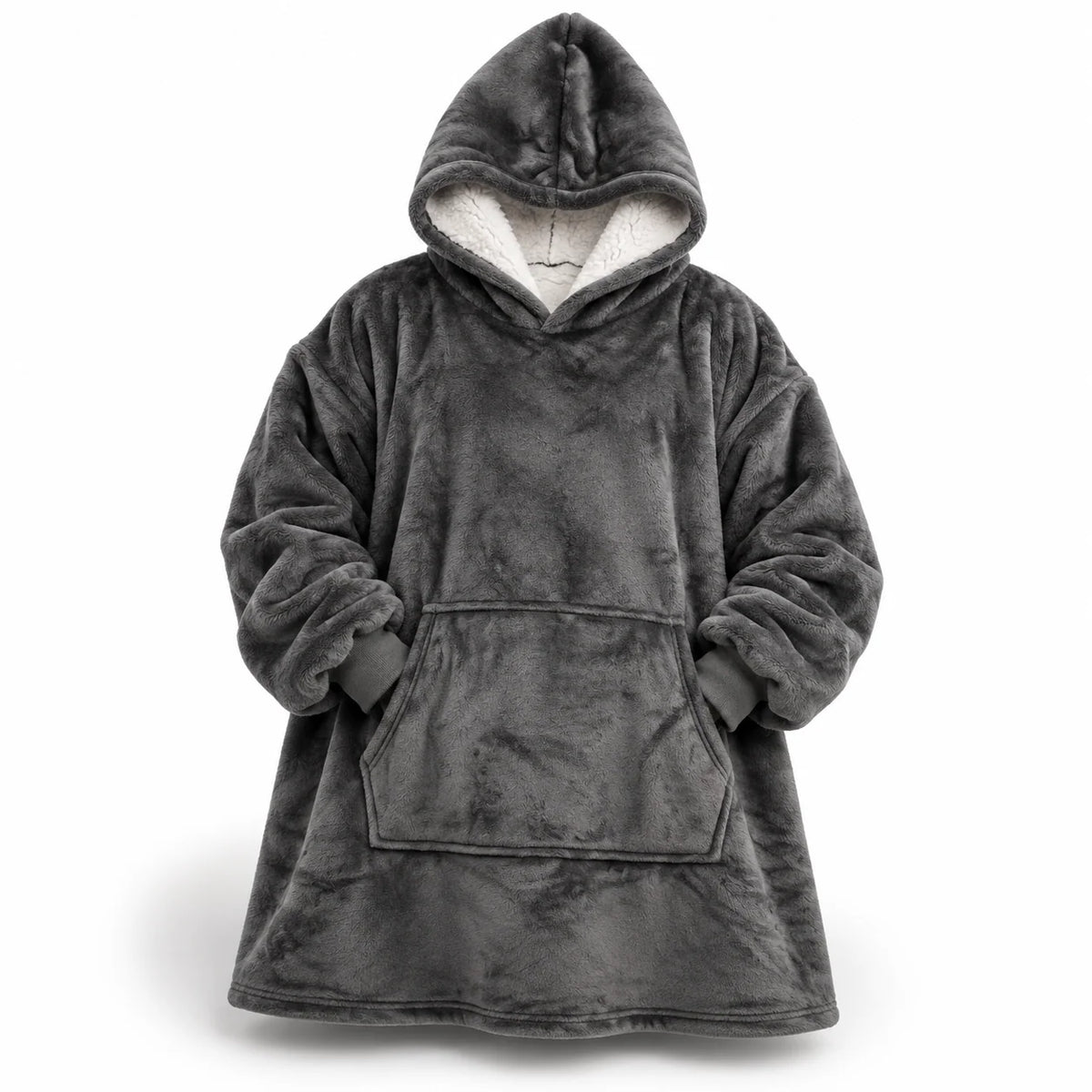 Hoodie Blanket Oversized Sherpa Fleece Hood & Pocket