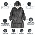 Hoodie Blanket Oversized Sherpa Fleece Hood & Pocket
