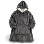 Hoodie Blanket Sherpa Fleece Oversized Fit Hood & Front Pocket