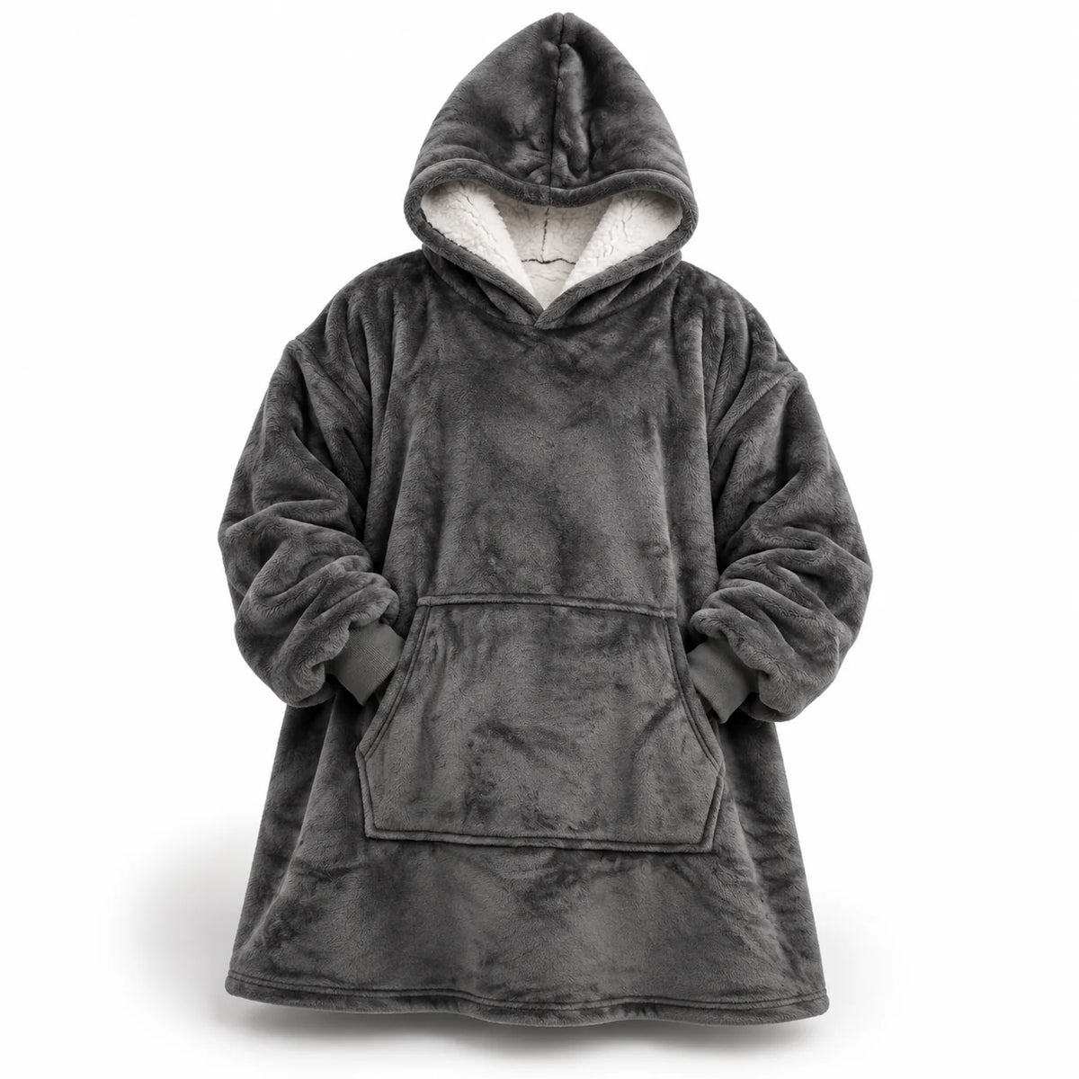 Hoodie Blanket Sherpa Fleece Oversized Hood & Front Pocket