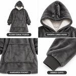 Hoodie Blanket Sherpa Fleece Oversized Hood & Pocket