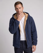 Hoodie Jacket Windproof Teddy Fleece Lined Zip Pockets