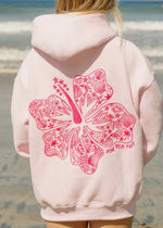 Hoodie Oversized Fit Tropical Print Long Sleeve Hooded Design