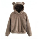 Hoodie Teddy Fleece Oversized Fit Bear Ears