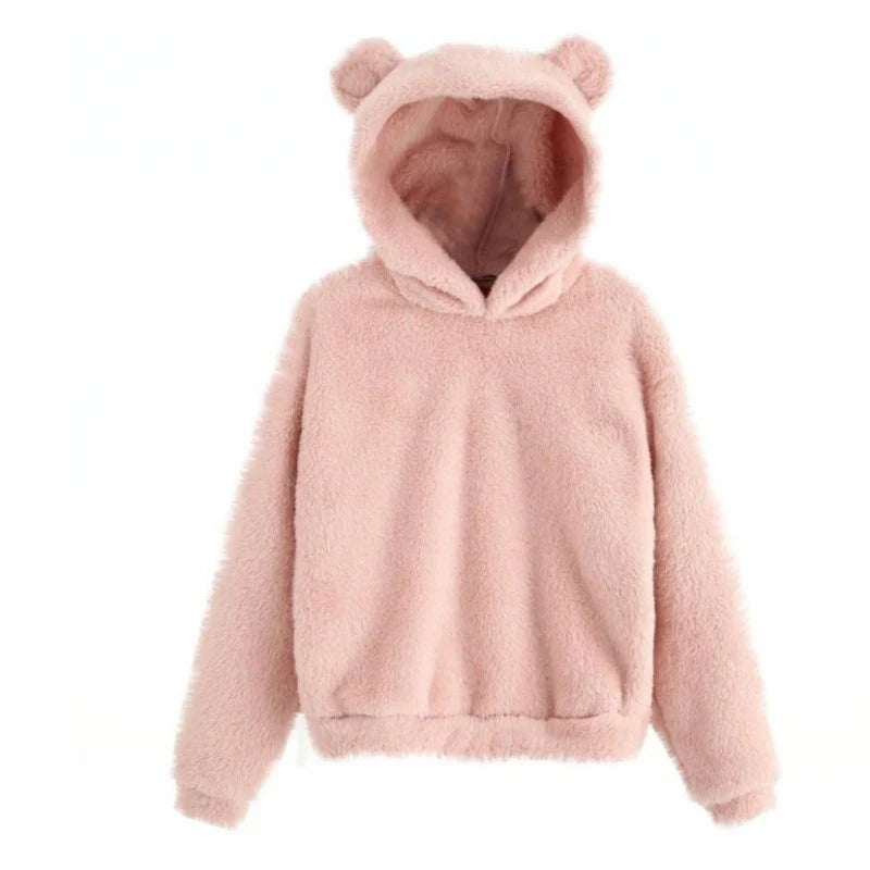 Hoodie Teddy Fleece Oversized Fit Bear Ears