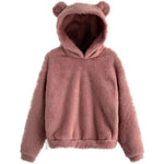 Hoodie Teddy Fleece Oversized Fit Bear Ears