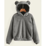 Hoodie Teddy Fleece Oversized Fit Bear Ears