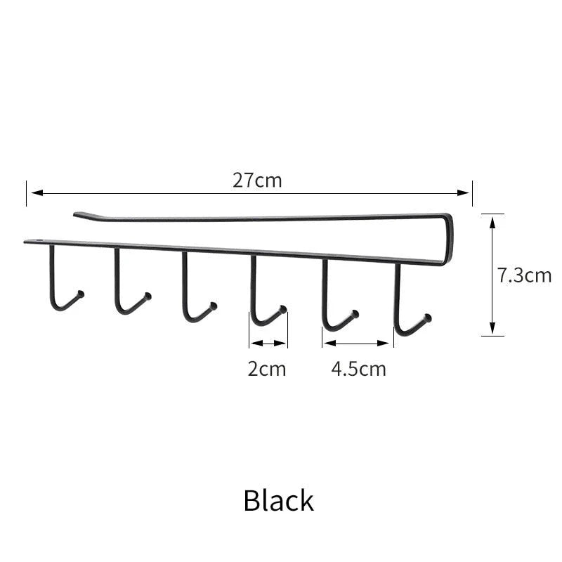 Hook Rack Under-Cabinet Kitchen Organizer