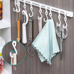 Hook Rail Adjustable Sliding Hooks No-Drill Mounting