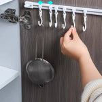 Hook Rail Adjustable Sliding Hooks No-Drill Mounting