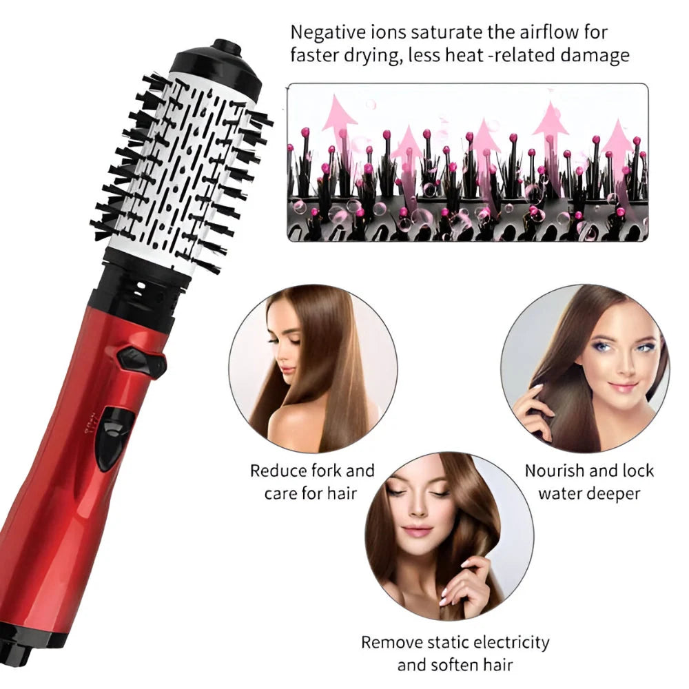 Hot Air Brush Rotating Ionic Two Brush Heads