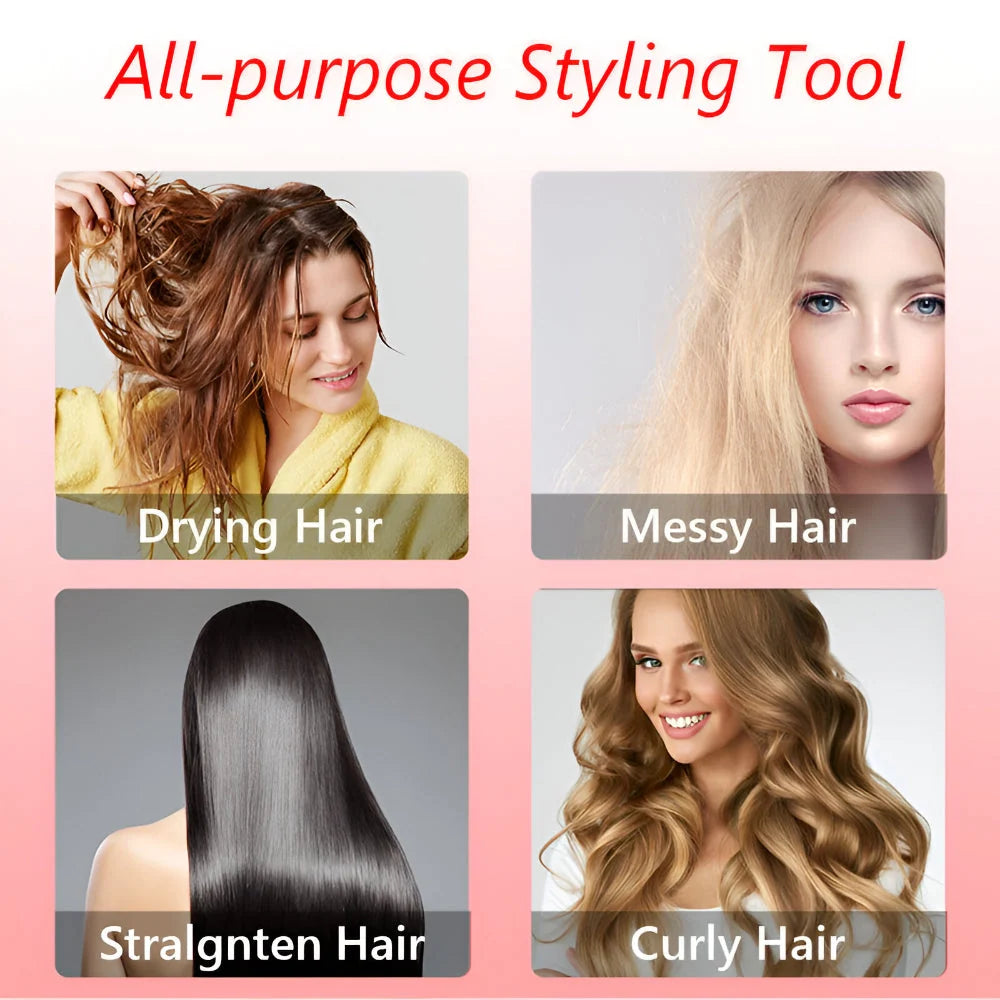 Hot Air Brush Rotating Ionic Two Brush Heads