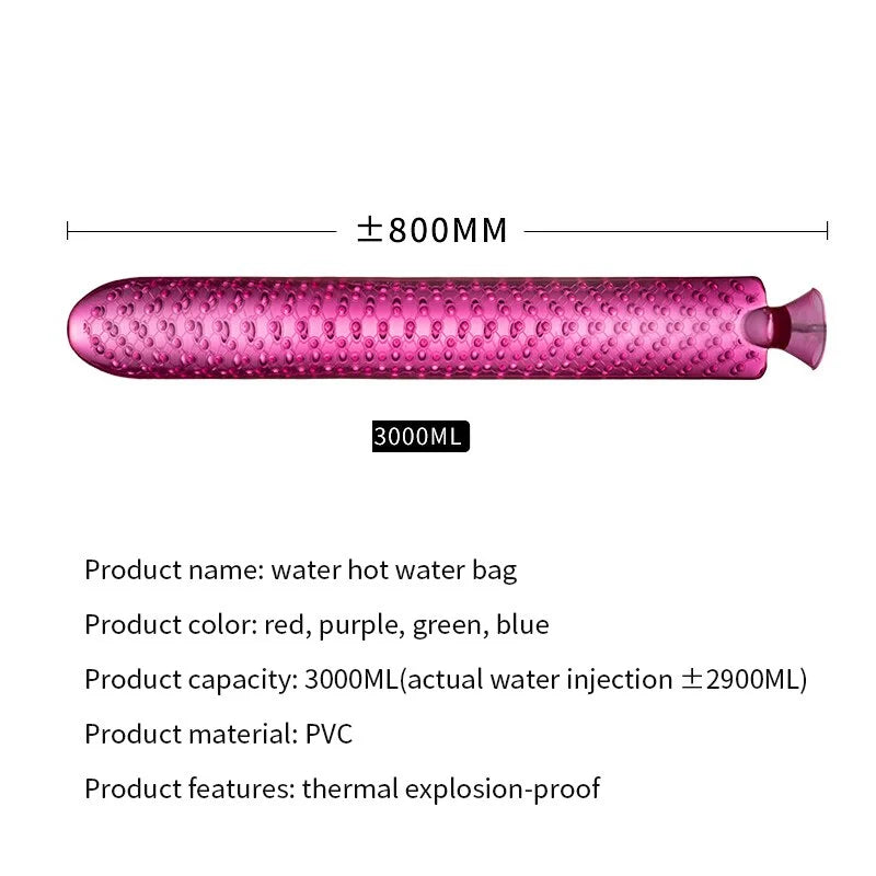 Hot Water Bottle Extra-Long Insulating Cover Leak-Resistant