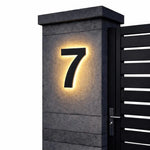 House Number Sign LED Backlit IP68 Waterproof Stainless Steel & Acrylic