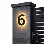 House Number Sign LED Backlit IP68 Waterproof Stainless Steel & Acrylic