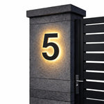 House Number Sign LED Backlit IP68 Waterproof Stainless Steel & Acrylic