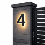 House Number Sign LED Backlit IP68 Waterproof Stainless Steel & Acrylic