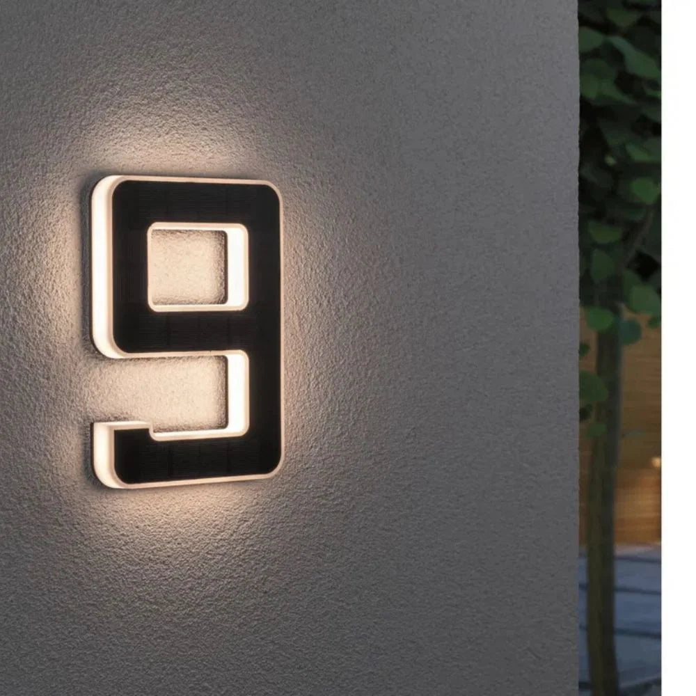 House Number Solar-Powered LED Automatic Dusk Sensor Weather-Resistant