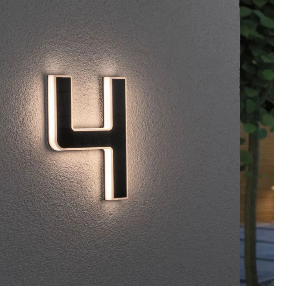 House Number Solar-Powered LED Automatic Dusk Sensor Weather-Resistant