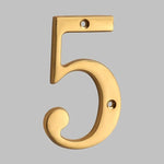 House Number Solid Brass Classic Design Mounting Hardware Included