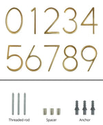 House Number Zinc Alloy Rust-Resistant 5 Inch