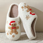 House Slippers Christmas Design Plush Lining Non-Slip Sole