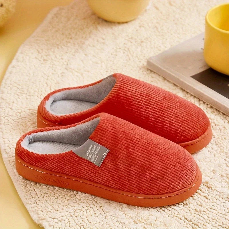 House Slippers Plush Backless Slip-On Anti-Slip Sole