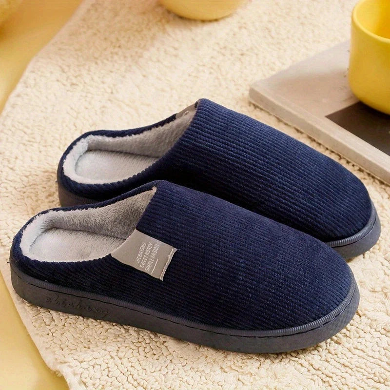 House Slippers Plush Backless Slip-On Anti-Slip Sole