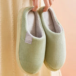 House Slippers Plush Backless Slip-On Anti-Slip Sole