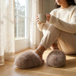 House Slippers Plush Faux Fur Cushioned Non-Slip Sole